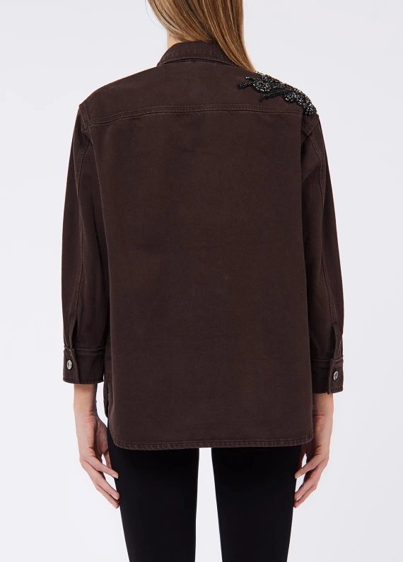 Brown denim overshirt jacket Liu Jo
