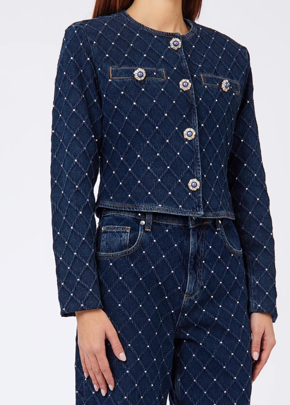 Giacca trapuntata blu denim Liu Jo