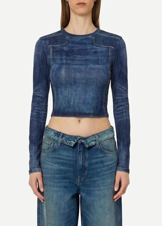 Crop top aderente blu Liu Jo