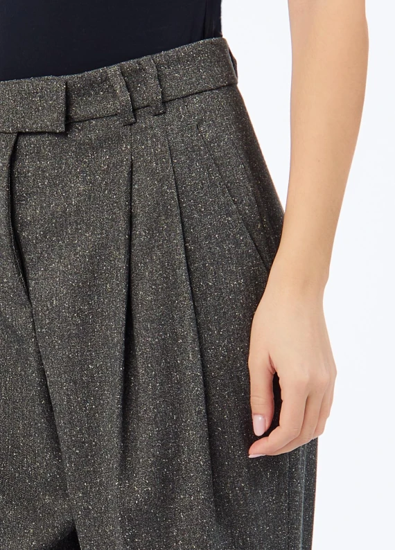Dark olive long trousers with straight leg LIU JO COLLECTION
