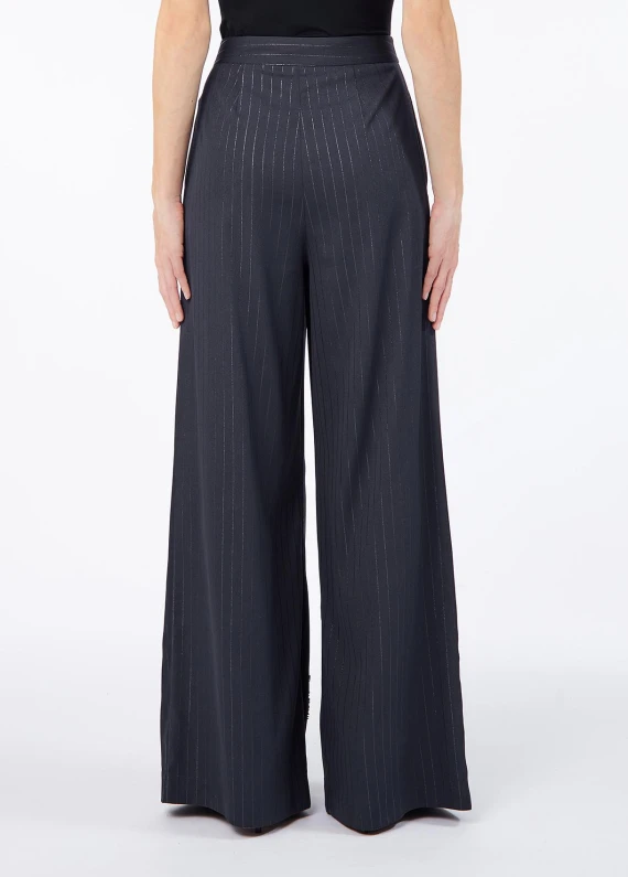 Pantaloni ampi ricamati blu scuro LIU JO COLLECTION