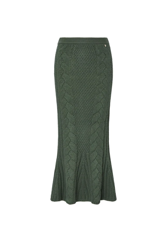 Gonna longuette in maglia verde LIU JO COLLECTION