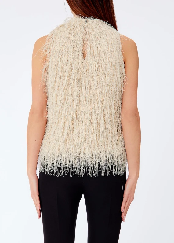 Top burro con frange LIU JO COLLECTION