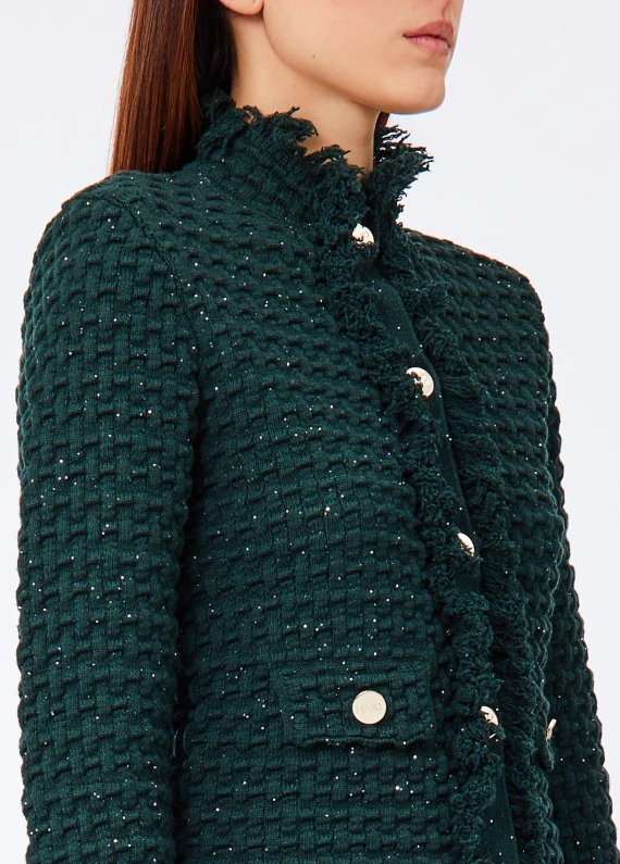 Dark green knit jacket LIU JO COLLECTION