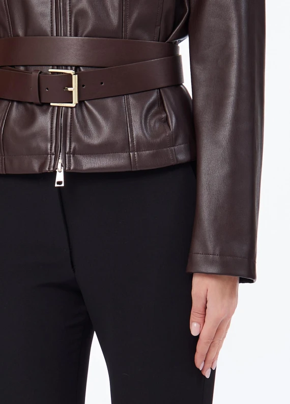 Giacca marrone scuro con cintura LIU JO COLLECTION