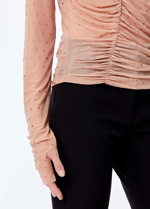 Long-sleeved T-shirt with rhinestones LIU JO COLLECTION