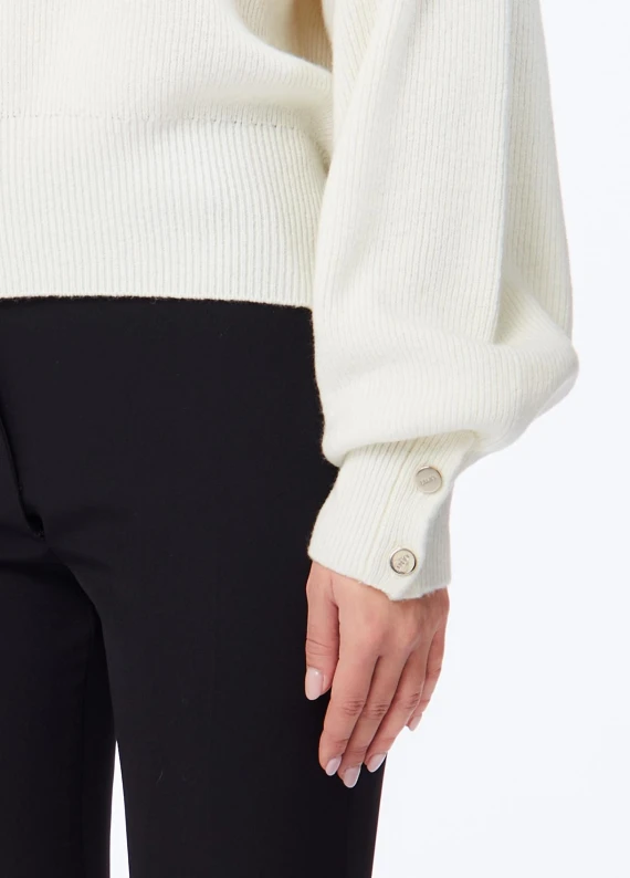White wool turtleneck sweater LIU JO COLLECTION