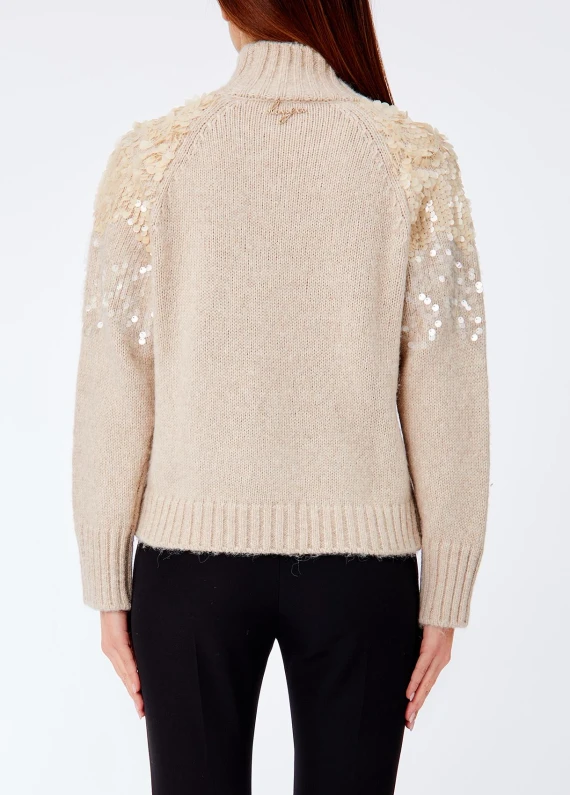 Maglia girocollo beige chiaro