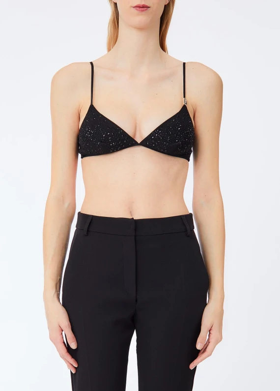 Bralette nera con strass