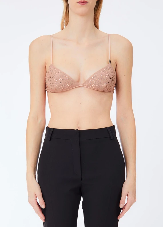 Bralette nude con strass