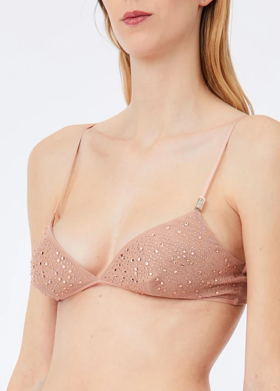 Nude rhinestone bralette LIU JO COLLECTION