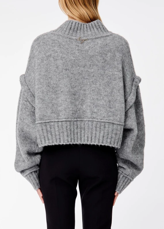 Grey melange turtleneck sweater LIU JO COLLECTION
