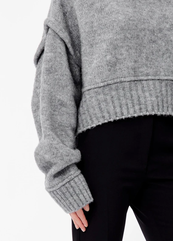 Grey melange turtleneck sweater LIU JO COLLECTION