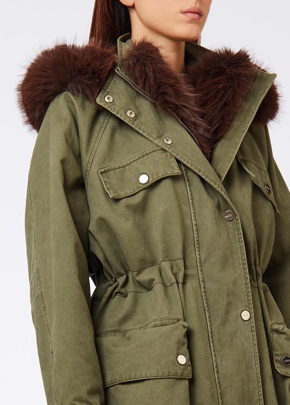 Olive green cotton parka Liu Jo