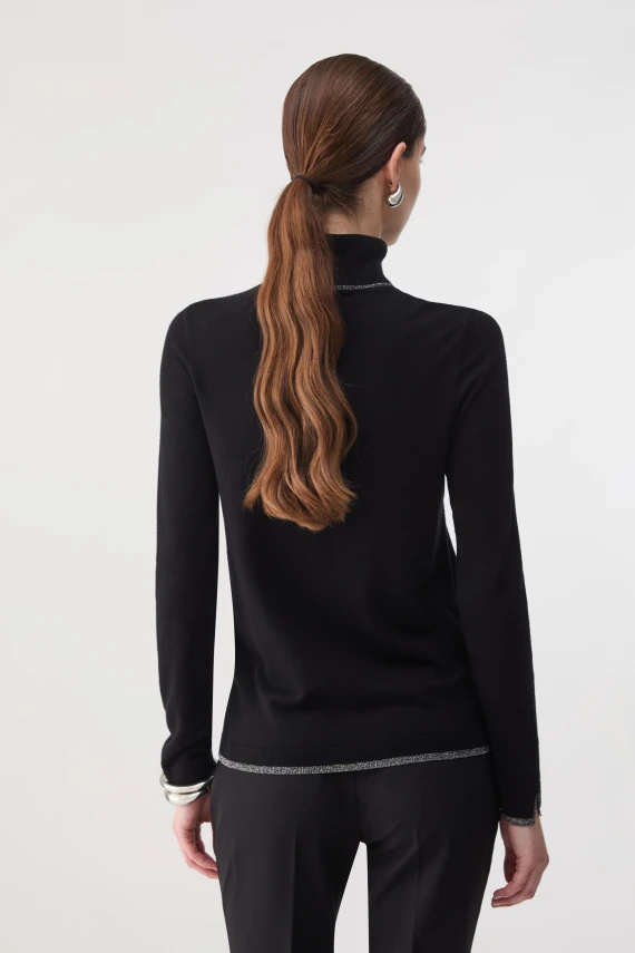 Black turtleneck with Lurex trims Liu Jo