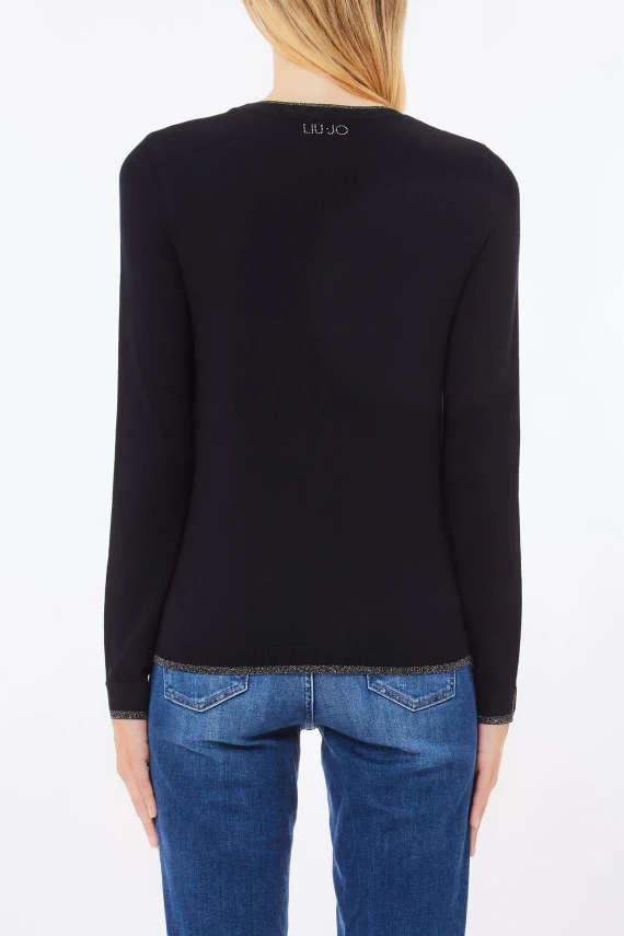 Maglia nera a maniche lunghe Liu Jo