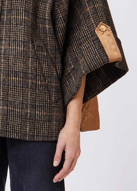 Check hooded cape Liu Jo