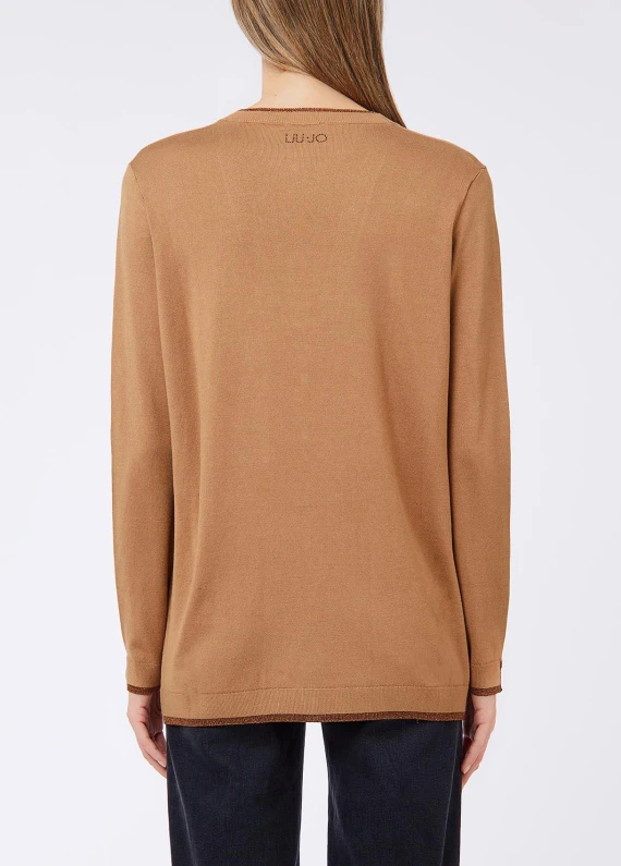 Brown open-front V-neck cardigan Liu Jo