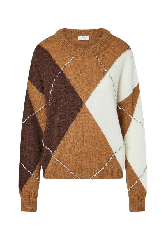 Argyle wool and alpaca sweater LIU JO JEANS FASHION