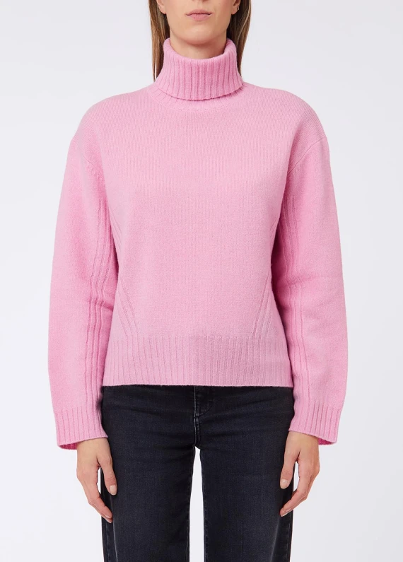 Light pink wool turtleneck sweater LIU JO JEANS FASHION