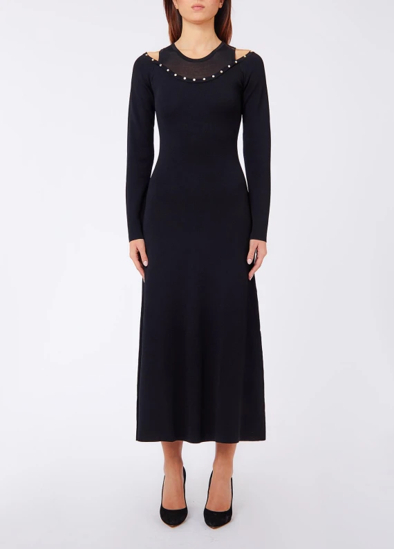 Black long knit dress LIU JO JEANS FASHION
