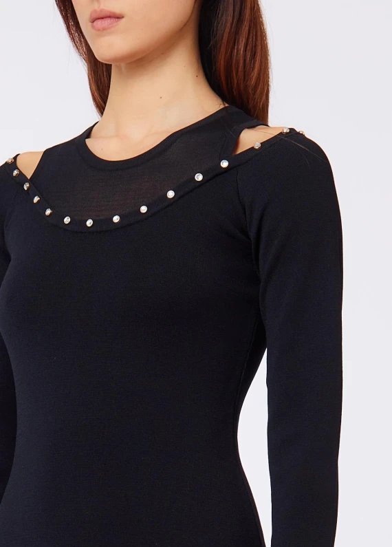 Black long knit dress Liu Jo