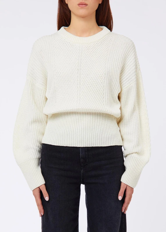 White sweater with bow LIU JO JEANS FASHION