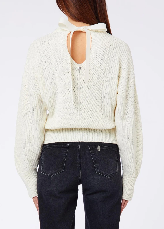White sweater with bow Liu Jo