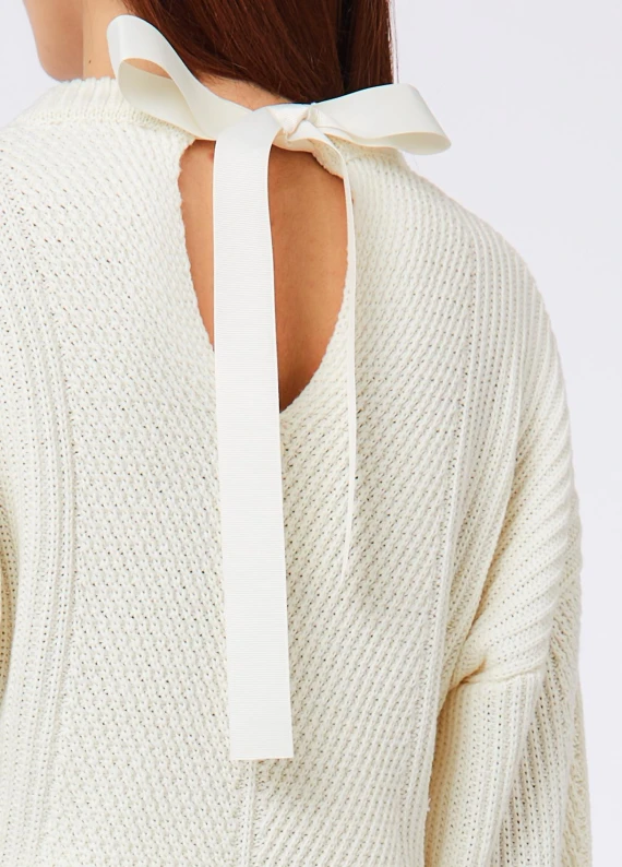 White sweater with bow Liu Jo