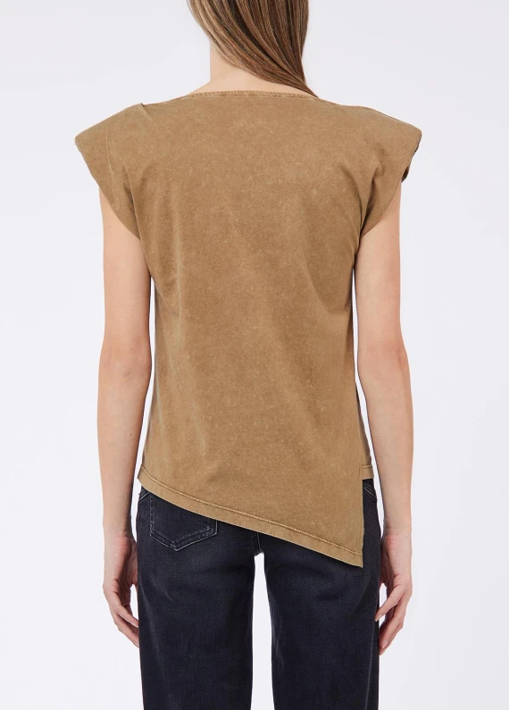 Beige asymmetrical cotton top Liu Jo