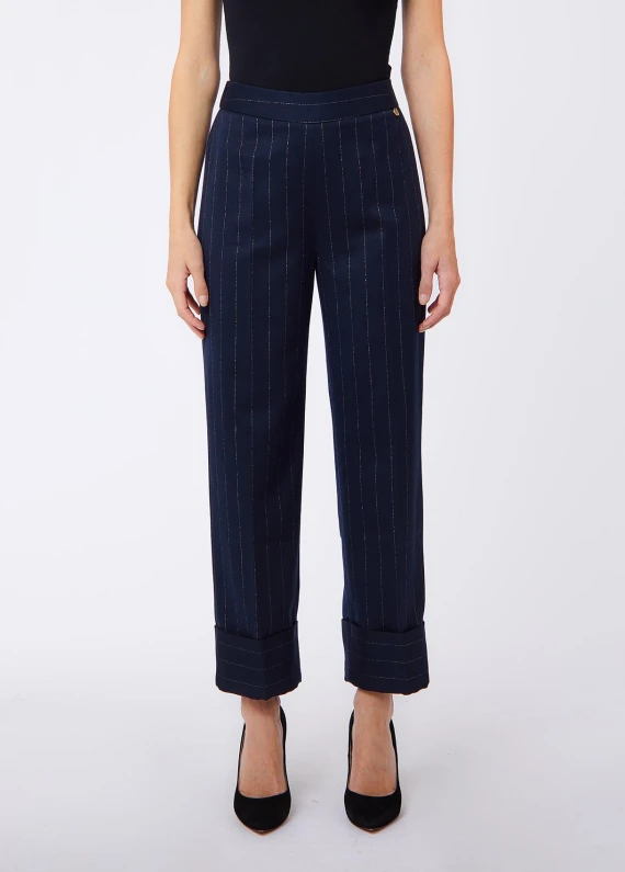 PANT. CON RISVOLTO GESSATO LIU JO JEANS FASHION