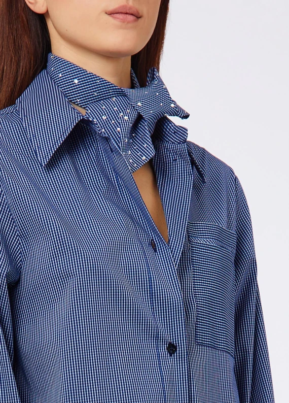 SHIRT WITH TIE AND EMBROIDERY Liu Jo