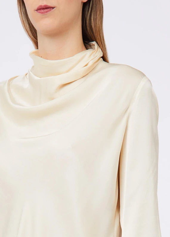 SATIN TUNIC WITH DRAPED NECKLINE Liu Jo