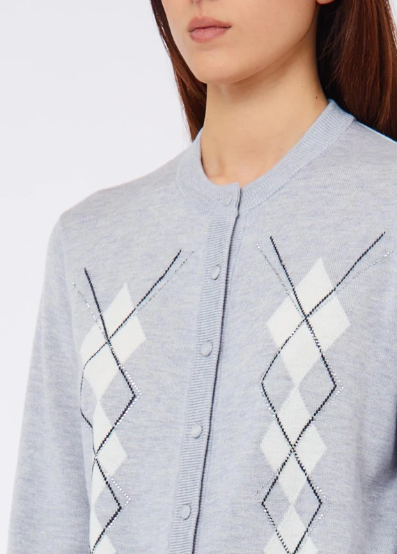 ARGYLE-PATTERNED CARDIGAN