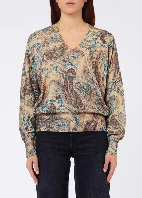 Paisley print V-neck sweater LIU JO JEANS FASHION