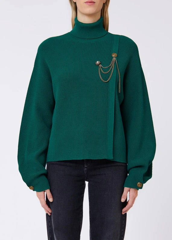 Dark green turtleneck sweater LIU JO JEANS FASHION