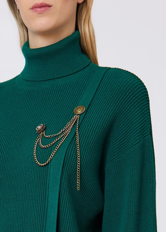 Maglia a collo alto verde scuro Liu Jo