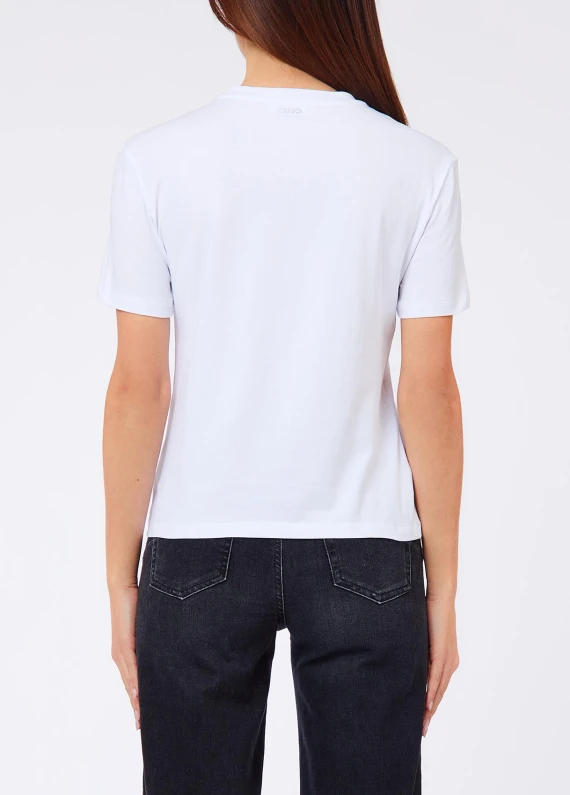 T-shirt in cotone bianco Liu Jo