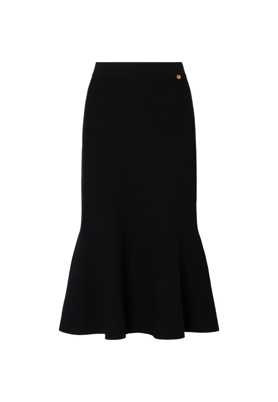 Black flared knit midi skirt Liu Jo