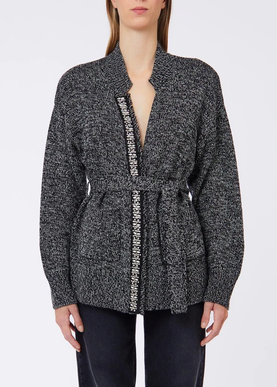 Open-knit cardigan with trimming LIU JO JEANS FASHION