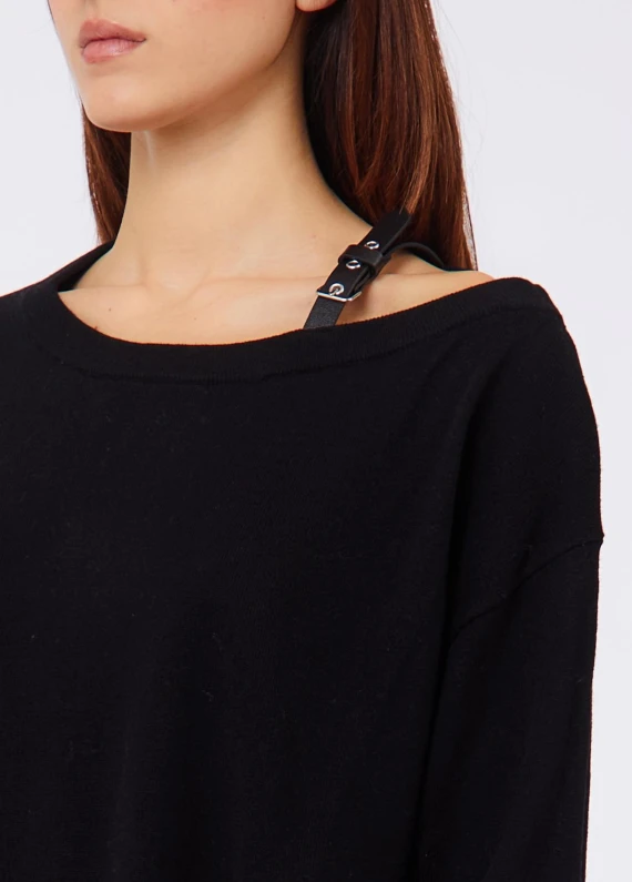 Black sweater with buckle Liu Jo