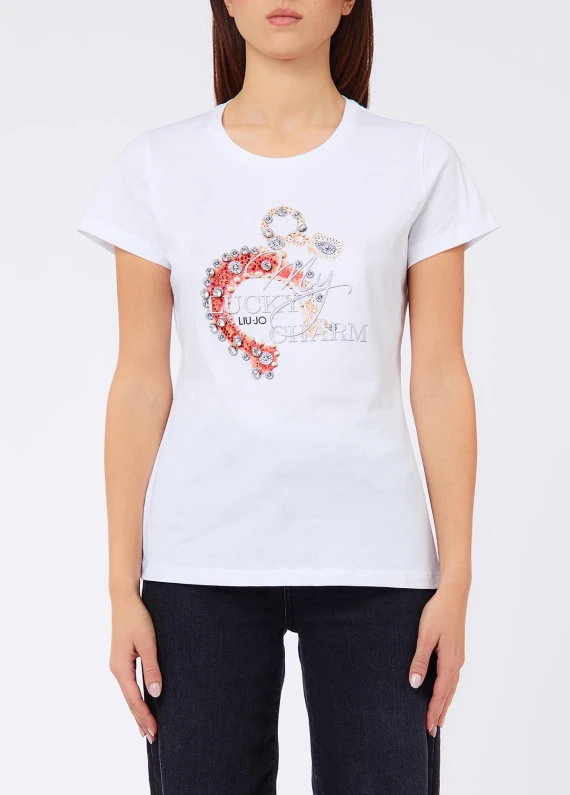 White cotton T-shirt LIU JO JEANS FASHION