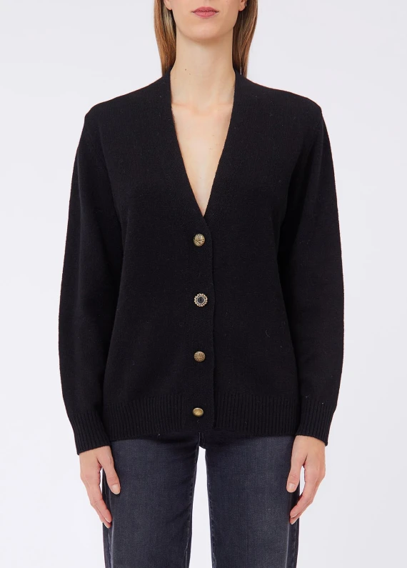 Black wool lined cardigan LIU JO JEANS FASHION