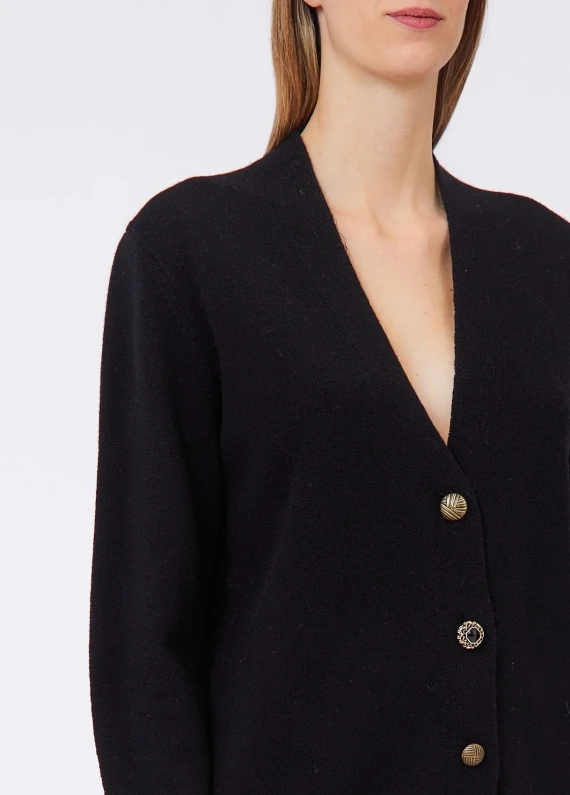 Cardigan in lana nero foderato Liu Jo