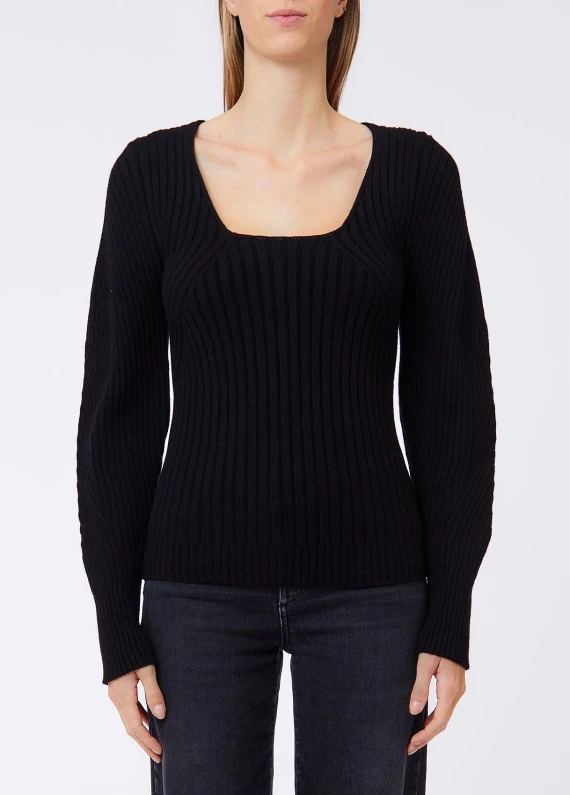 Black ribbed sweater LIU JO JEANS FASHION