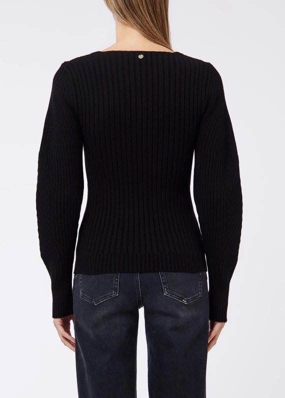 Maglia a coste nera Liu Jo