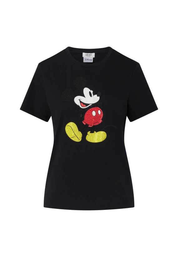 Black graphic print T-shirt LIU JO JEANS FASHION