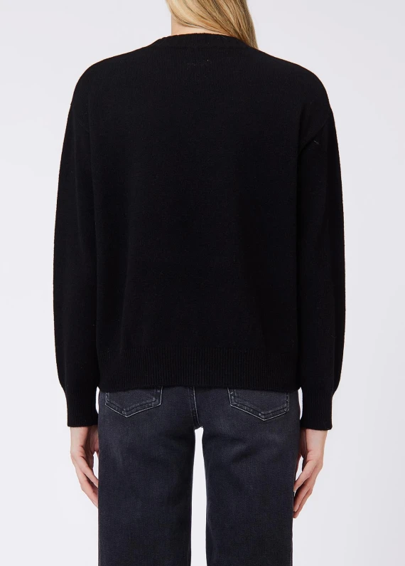 Black wool sweater with lucky charms Liu Jo