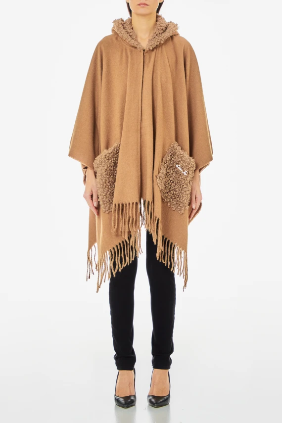 PONCHO FAKEFUR CAPPUCCIO