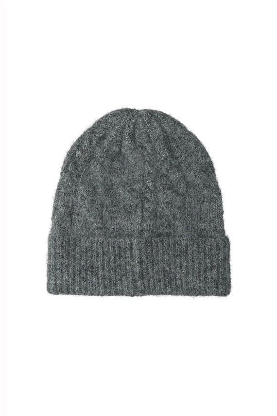Cappello a cuffia grigio scuro con trecce LIUJO ACCESSORI